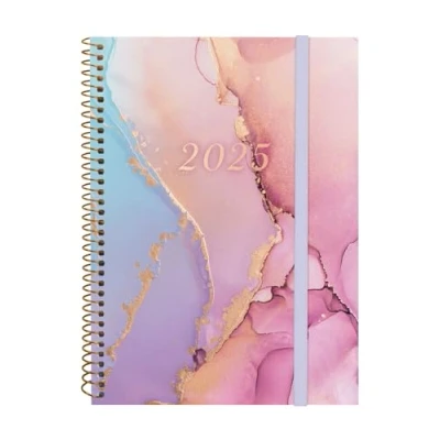 Image of Finocam Spiral Beta Agenda 2025 Week to View Horizontal January December (12 months) Goldy Portuguese