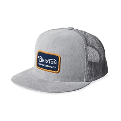 Image of BRIXTON Men&#039;s Grade Mesh Trucker Cap, Silver, One Size