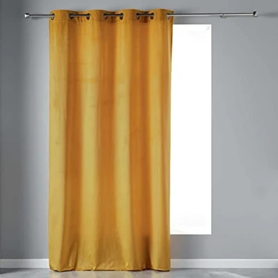 Image of Douceur d intérieur VELVETINE &#039;s Curtains, blinds in Yellow