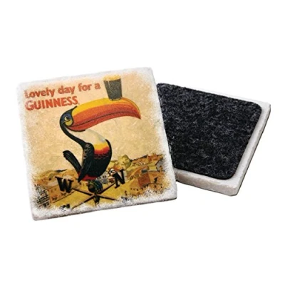 Image of Guinness Stone Coaster with Toucan on a Weathervane Design