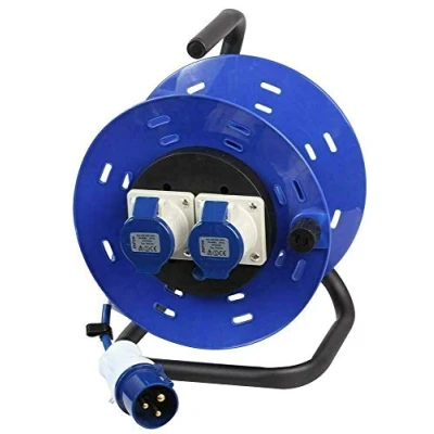Image of Pro Elec PEL00956 240V 2 Gang Extension Reel, 16A, 25 m, Blue