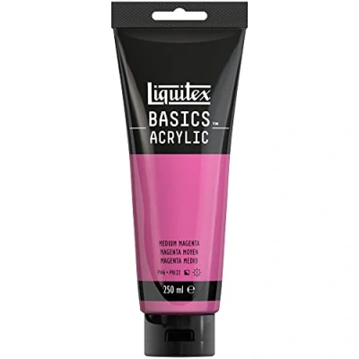Image of LIQUITEX Basics Acrylic Paint, Medium Magenta, 250 ml Tube