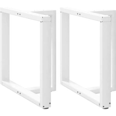 Image of vidaXL Dining Table Legs Adjustable T Shape Steel, 80x35x72 73 cm, White Kitchen/Living Room