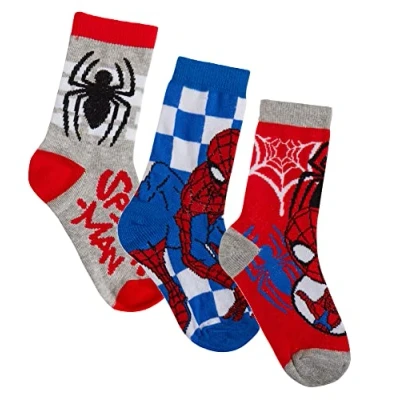 Image of Boys Spiderman Socks (Pack of 3) Red 31 34