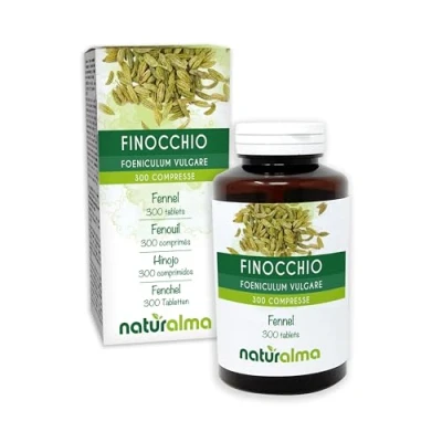 Image of Fennel (Foeniculum vulgare) Fruits Naturalma 150 g 300 Tablets Food Supplement Natural and Vegan