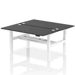 Image of Air B2B 1600x800mm Height Adjustable 2P Bench Desk CP Black/White
