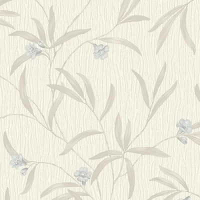 Image of Belgravia Decor Tiffany Floral Cream Soft Blue Wallpaper GB41333 Italian