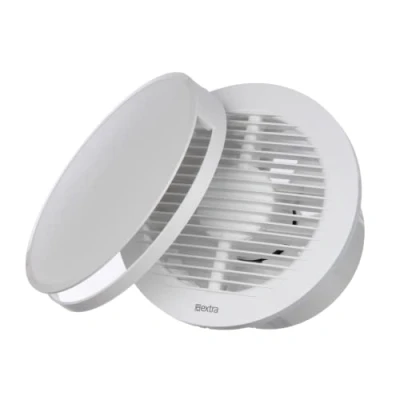 Image of EUROPLAST Diameter 150mm Bathroom Extractor Fan Round 6 inch with a Front Panel White Ceiling and Wall Mounted Silent
