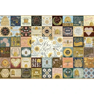 Image of Cobble Hill 2000 Piece Puzzle Bee Kind Sample Poster Included