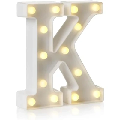 Image of anso LED Alphabet Letter &amp; Number Light Sign Decorations Lamp for Home Birthday Party Event Night Lights 22cm (K)