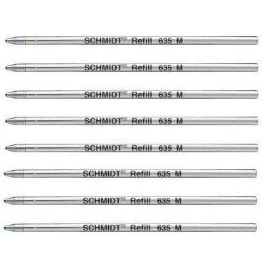 Image of 8 x Schmidt 635M Mini Ball Pen Refill Blue (Compatible with Lamy M21 and Cross 8518 4)