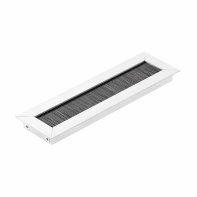 Image of GTV Merida Cable Grommet Rectangular Organiser for Furniture Pass/Designed Installation in the Worktop / 51 x 180 mm/Aluminium