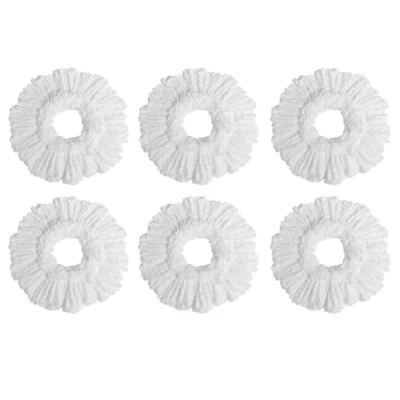 Image of Rainberg Spin Mop and Bucket Set With 3 Extra Heads, 130cm Extendable Handle, Machine Washable Microfibre Self Wringing System, Grey Orange (6PK Heads Only)
