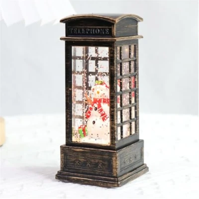 Image of Christmas Lanterns, Glitter Lantern with Water Filled, Battery Operated LED Electronic Snow Globe Lantern, Lights for Party Decor