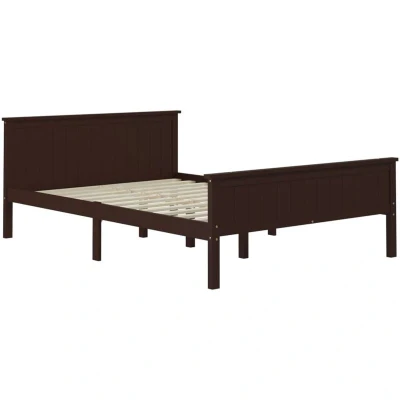 Image of vidaXL Bed Frame without Mattress Dark Brown Solid Pine Wood 160x200cm