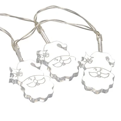 Image of WeRChristmas LED Light String with Santa Mirror, 20 Piece, 2 m White