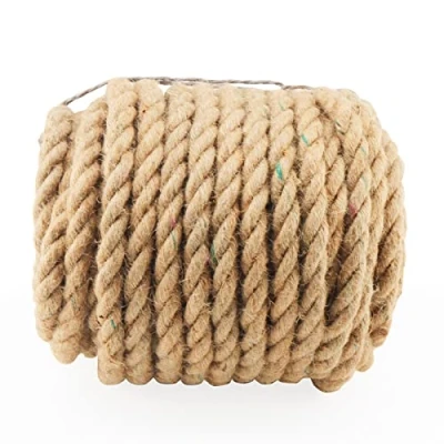 Image of MUKCHAP 30m x 12mm Jute Rope, 98 Feet Twisted Hemp Brown Natural Twine String Cord for Crafts, Gardening, Bundling, DIY