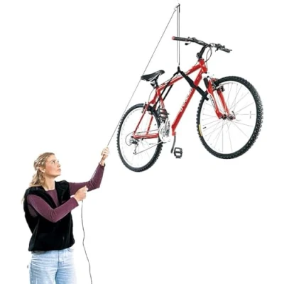 Image of HARKEN Garage Storage Ceiling Hoist 1 Point System 2:1 Mechanical Advantage Easy lift, Single Person, Hanger, Pulley, Bike, Ladder, Wheel Barrel, Tool