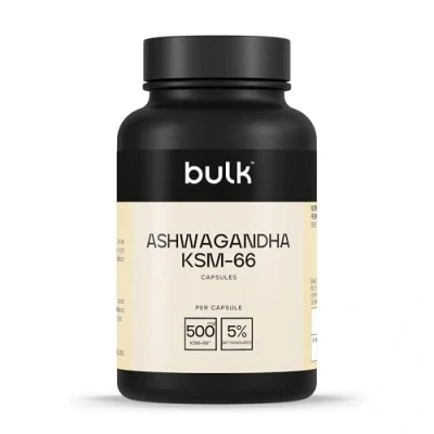 Image of Bulk KSM 66 Ashwagandha Capsules, 500 mg, Pack of 30, 30 Servings, Packaging May Vary