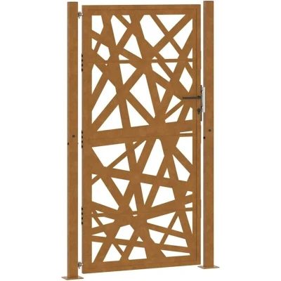 Image of vidaXL Garden Gate 105x180 cm Weathering Steel Light Design