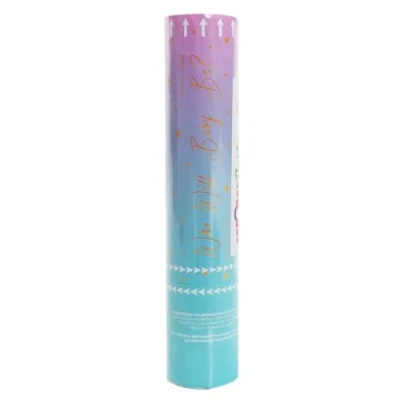 Image of Gender Reveal Cannon Blue Pack of 1 Biodegradable &amp; White Confetti Party Boy
