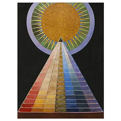 Image of Wee Blue Coo Painting Hilma Af Klint 1907 Altarpiece No 1 Group Art Print Poster Wall Decor 12X16 Inch