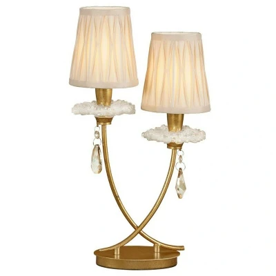 Image of Sophie Table Light, Gold Painting, Cream Shades