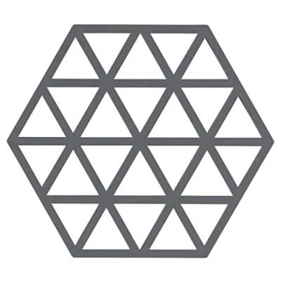 Image of Zone Denmark Trivet Triangles Cool Grey 16 x 14 cm