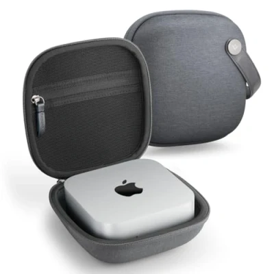 Image of Spigen Klasden Pouch Compatible with Mac mini M4 / Pro Chip 2024 Carrying Case Leather Handle Black