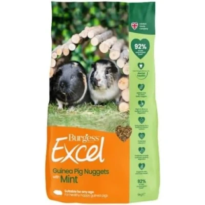 Image of Burgess Excel Guinea Pig Nuggets with Mint 9kg, Green