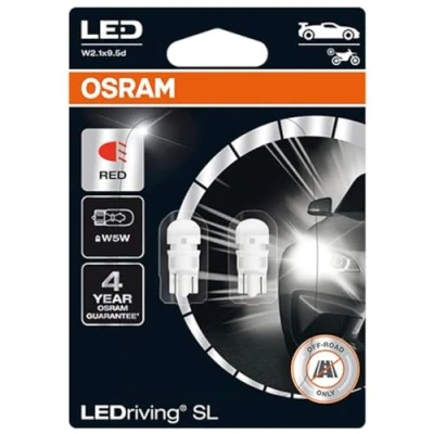 Image of OSRAM LEDriving® SL, ≜ W5W, Red, LED signal lamps, Off road only, non ECE, Double Blister