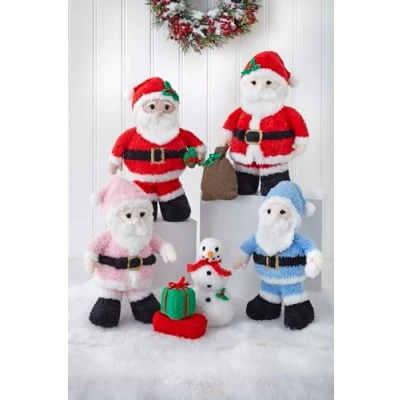 Image of King Cole Christmas Knitting Pattern Truffle Small &amp; Large Seasonal Santas (9181)