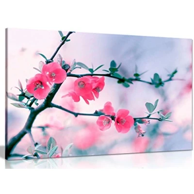 Image of Floral Blooming Spring Purple Flowers On Tree Canvas Wall Art Picture Print (24x16in)