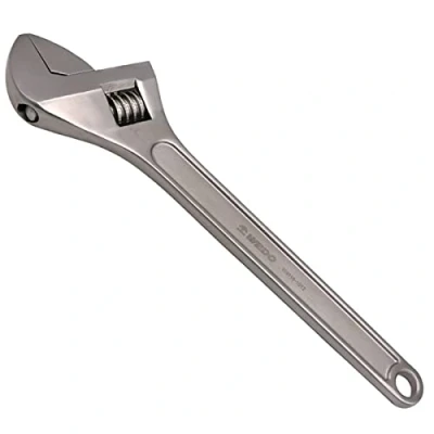 Image of WEDO Stainless steel adjustable wrench, 250 mm length, high strength, corrosion resistant, DIN standard, forged, rust proof, durable