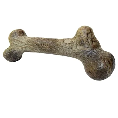 Image of Pet Qwerks Dinosaur BarkBone Nylon Dog Bone for Aggressive Chewers Bacon Flavor 9.75&quot;