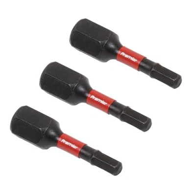 Image of Sealey Premier Hex 3mm Impact Power Tool Bits 25mm 3pc