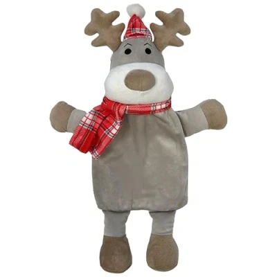Image of OLIVIA ROCCO Christmas Hot Water Bottle with Cover Winter Fun Festive Gift Idea for Kids and Adults UK Safe Tested Natural Rubber 1 Litre (Reindeer)