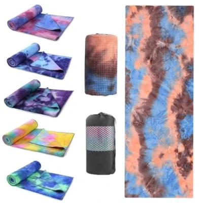 Image of Oaygat Yoga Mat Towel Non Slip Hot Blanket with Grip Dots Quick Dry Cloth Super Soft Sweat Absorbent Microfiber Mesh Carry Bag for Pilates Bikram Gym