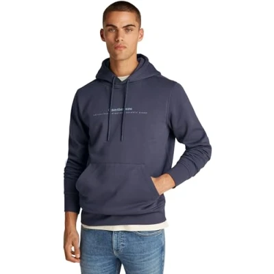 Image of Calvin Klein Jeans Minimal LOGO Hoodie Sweatshirt, Men&#039;s, Size: XXL, Ebony