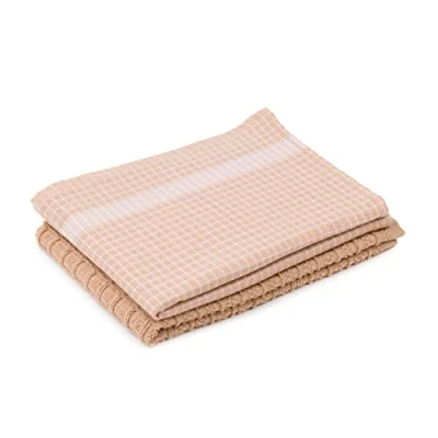 Image of Amago 100 Percent Cotton Jacquard Tea Towels (Pack of 2), 50 x 70 cm Powder/White