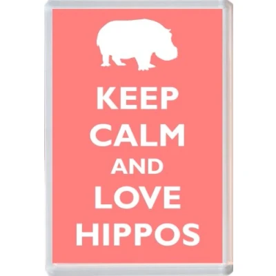 Image of Keep Calm and Love Hippos Novelty Jumbo Fridge Magnet