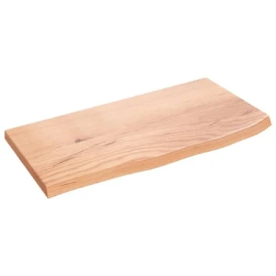 Image of vidaXL Solid Oak Wall Shelf Light Brown Handmade Rustic Style Mounted Storage