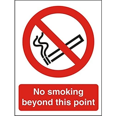 Image of Seco No Smoking Beyond This Point Sign, A5 (148mm x 210mm) 1mm Semi Rigid Plastic
