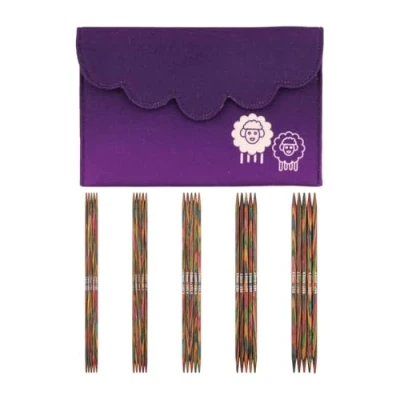Image of KnitPro Symfonie Double Pointed Wooden Needle Set Various Lengths (15cm)