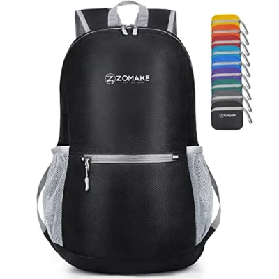 Image of ZOMAKE Ultra Lightweight Foldable Backpack Packable Rucksack 20L Small Backpcks Walking Rucksacks Water Resistant Travel Daypack For Men Women Outdoor Hiking(Red)