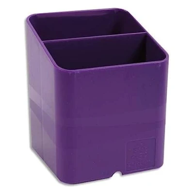 Image of Exacompta Ref 67720D Iderama Collection Pen Cube Pot 74 x 93mm in Size, Space Saving Design, 2 Sections for Desk Organisation Purple