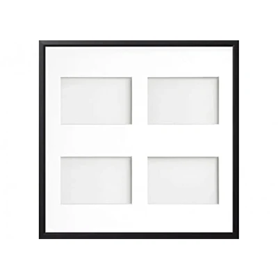Image of Frame Company Drayton Multi Aperture Photo Frame, Black, 40x40cm for 6x4 inch (x4)