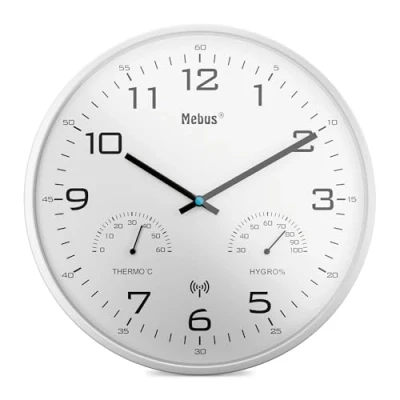 Image of Mebus Wall Clock, White, 30 cm