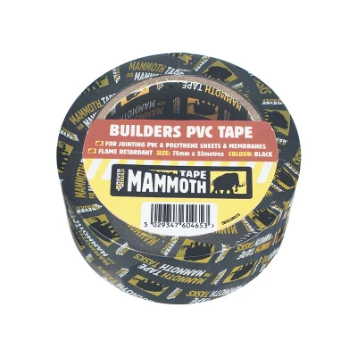 Image of Everbuild Builder&#039;s PVC Tape 50mm x 33m Black