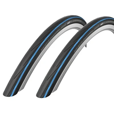 Image of 2x Schwalbe Lugano 700c x 25 Road Racing Bike Tyres Blue